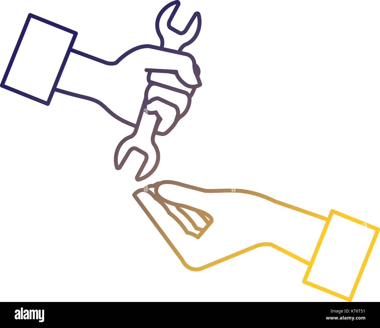 hands with wrench tool isolated icon vector illustration design Stock ...