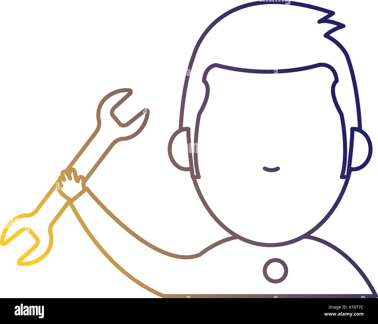 man with wrench tool isolated icon vector illustration design Stock ...