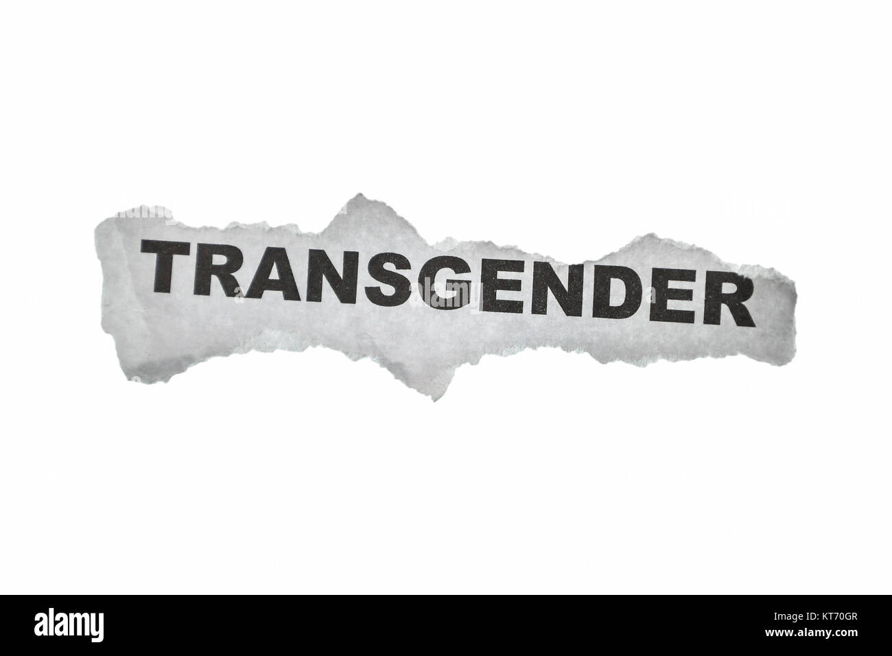 Torn paper with the word Transgender on it Stock Photo