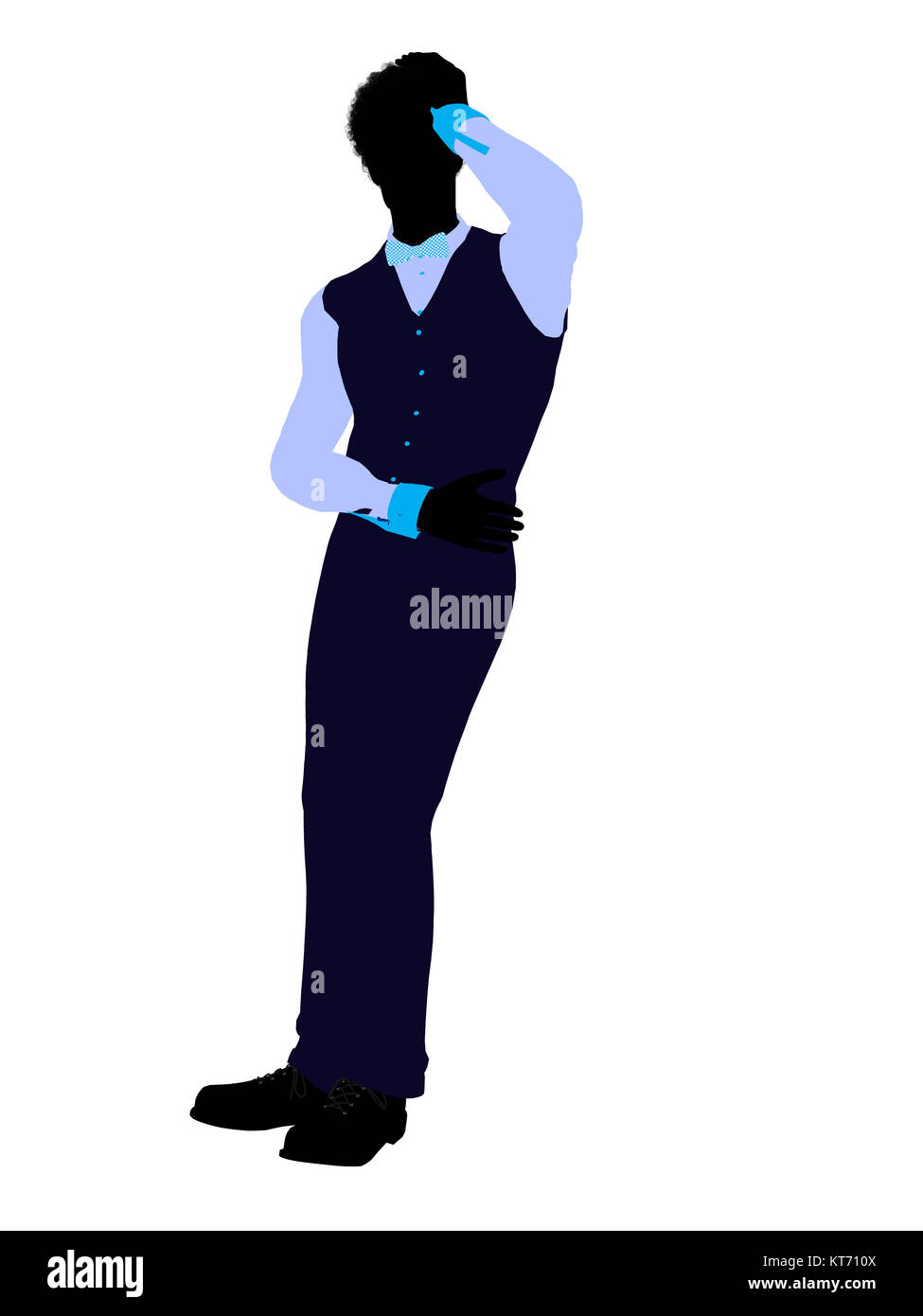 African american business man silhouette illustration on a white ...