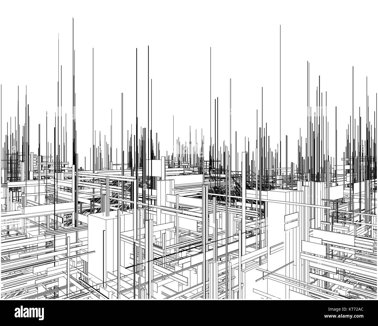 Futuristic city skyline model Black and White Stock Photos & Images - Alamy