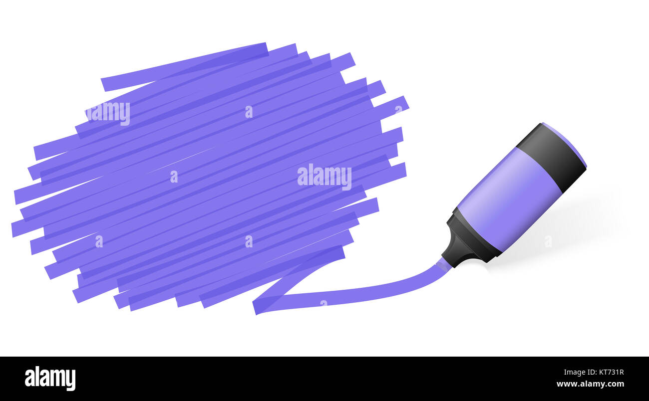 purple colored high lighter with marking for advertising usage Stock Photo