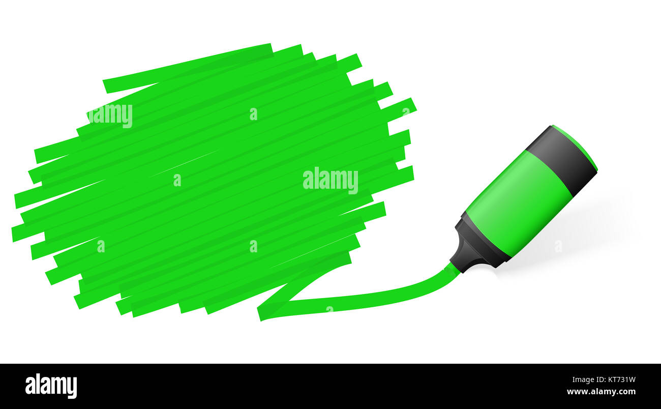 green colored high lighter with marking for advertising usage Stock Photo