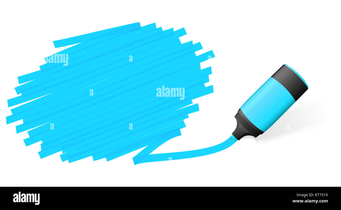 blue colored high lighter with marking for advertising usage Stock Photo