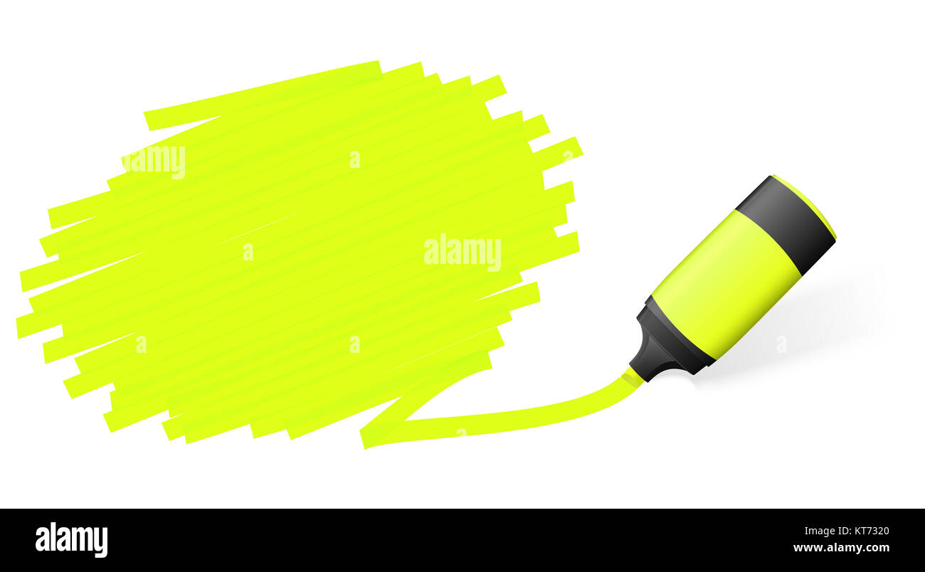 yellow colored high lighter with marking for advertising usage Stock Photo