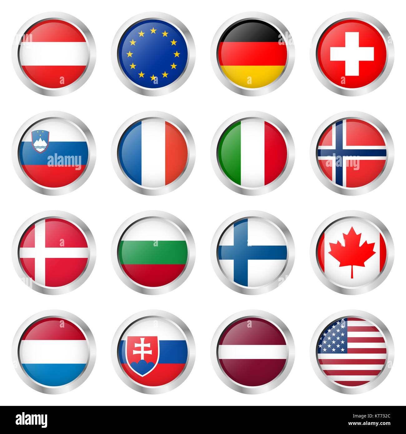 button collection with country flags Stock Photo - Alamy