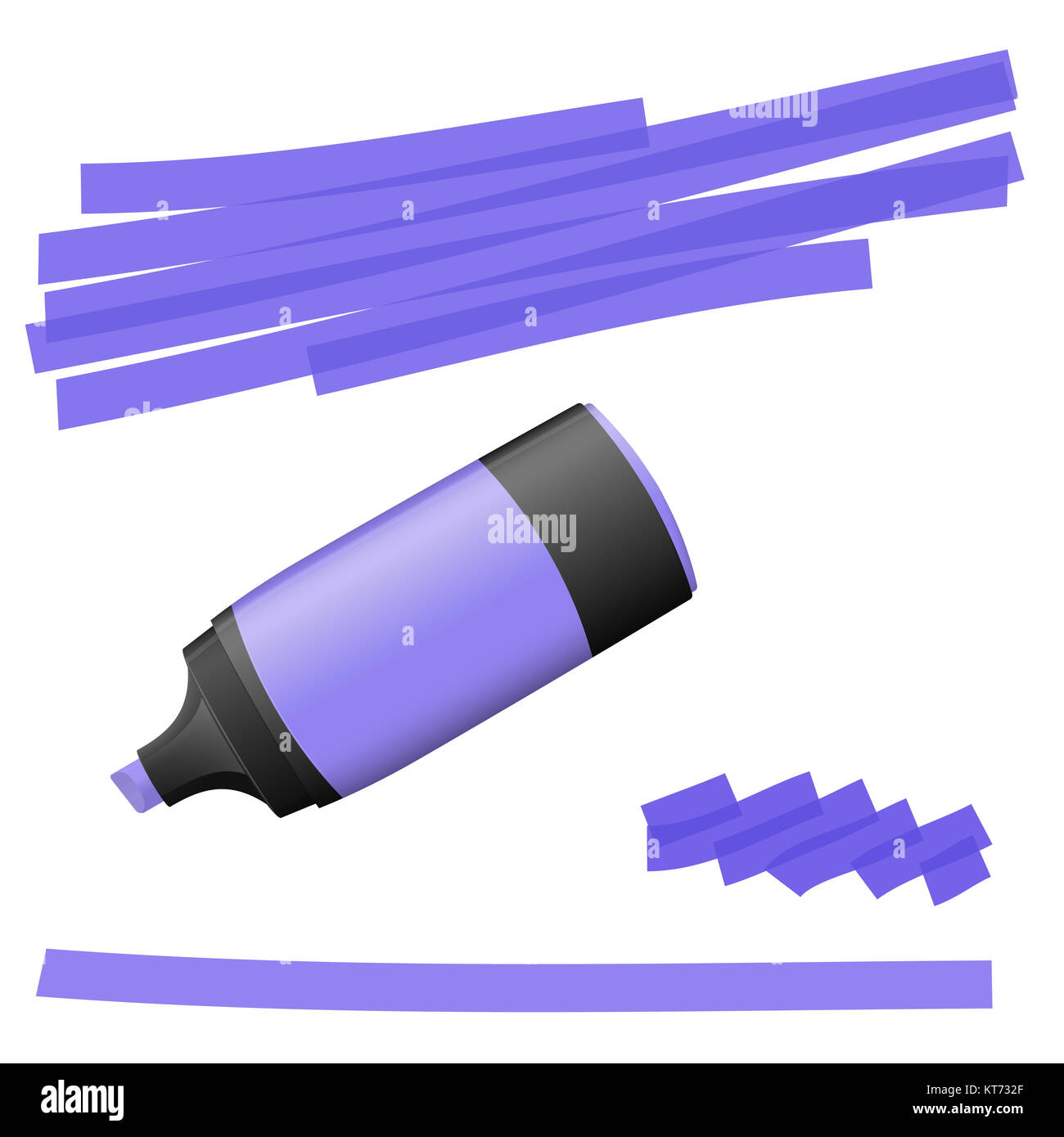 purple colored high lighter with markings for advertising usage Stock Photo