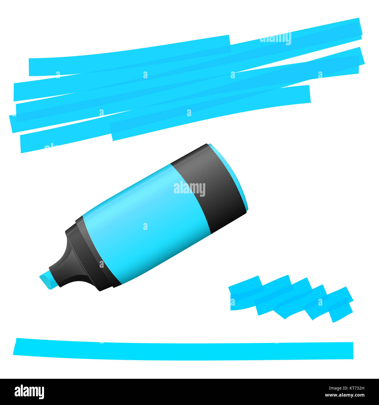 blue colored high lighter with markings for advertising usage Stock Photo