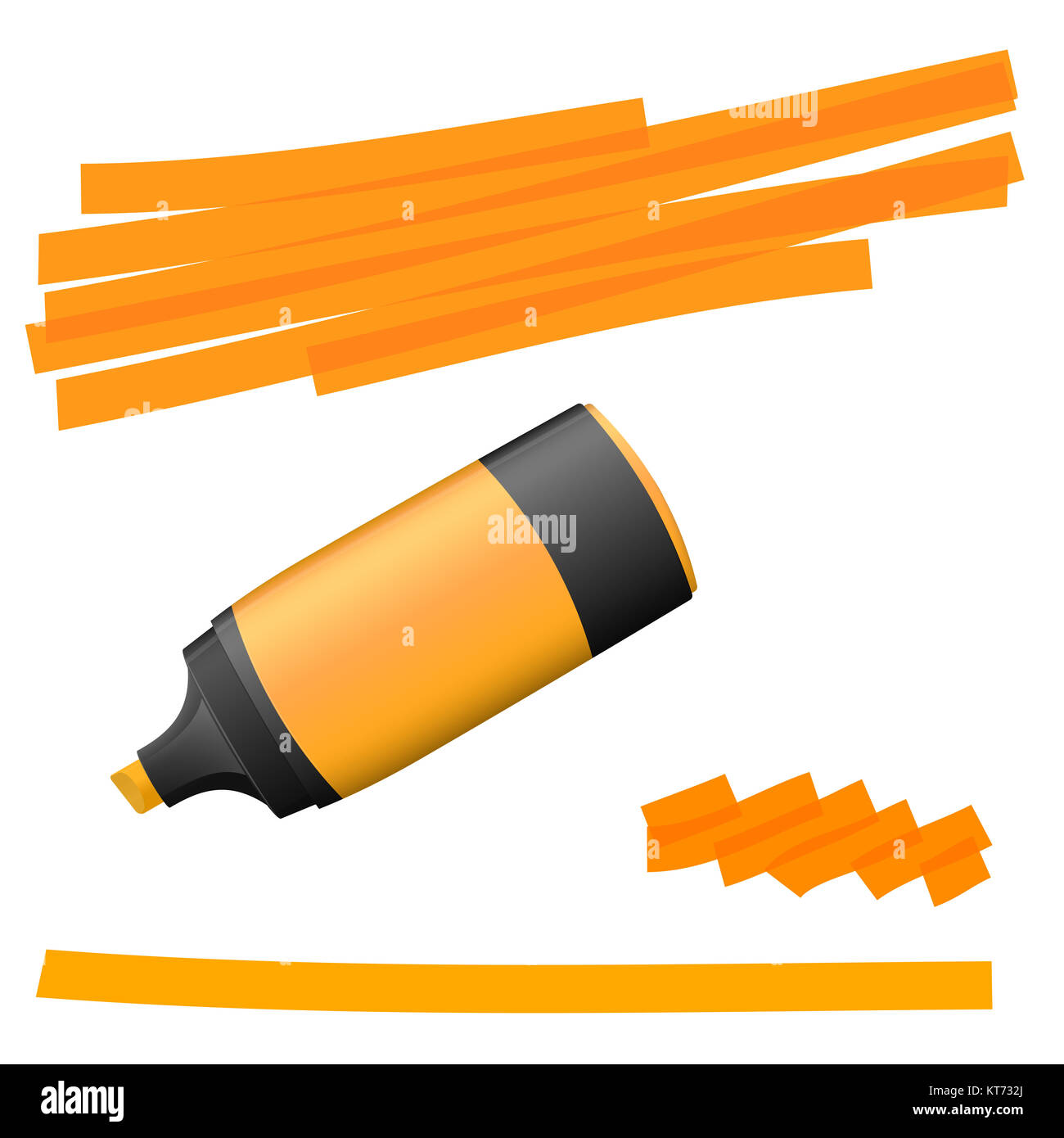 orange colored high lighter with markings for advertising usage Stock Photo