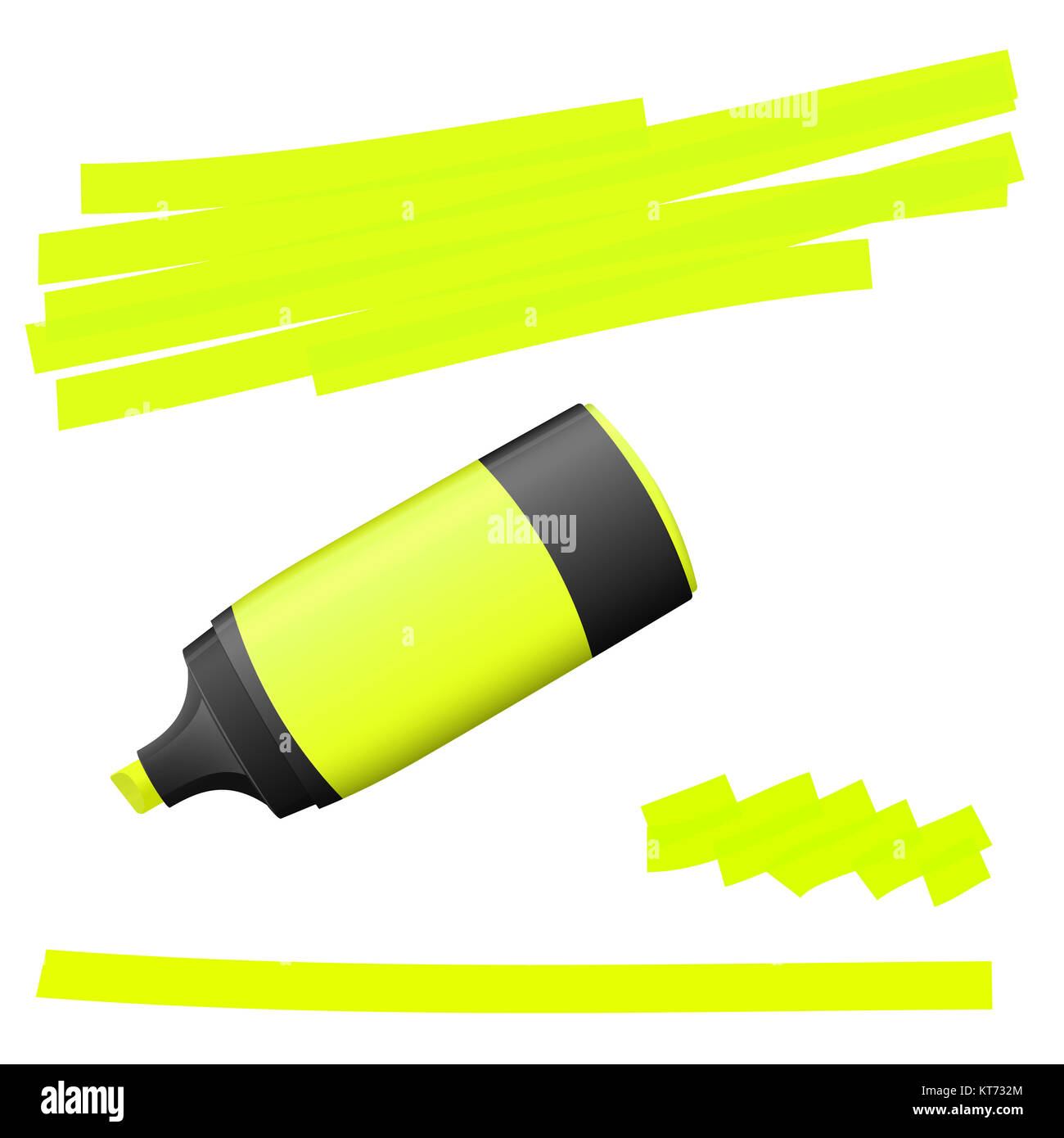 yellow colored high lighter with markings for advertising usage Stock Photo