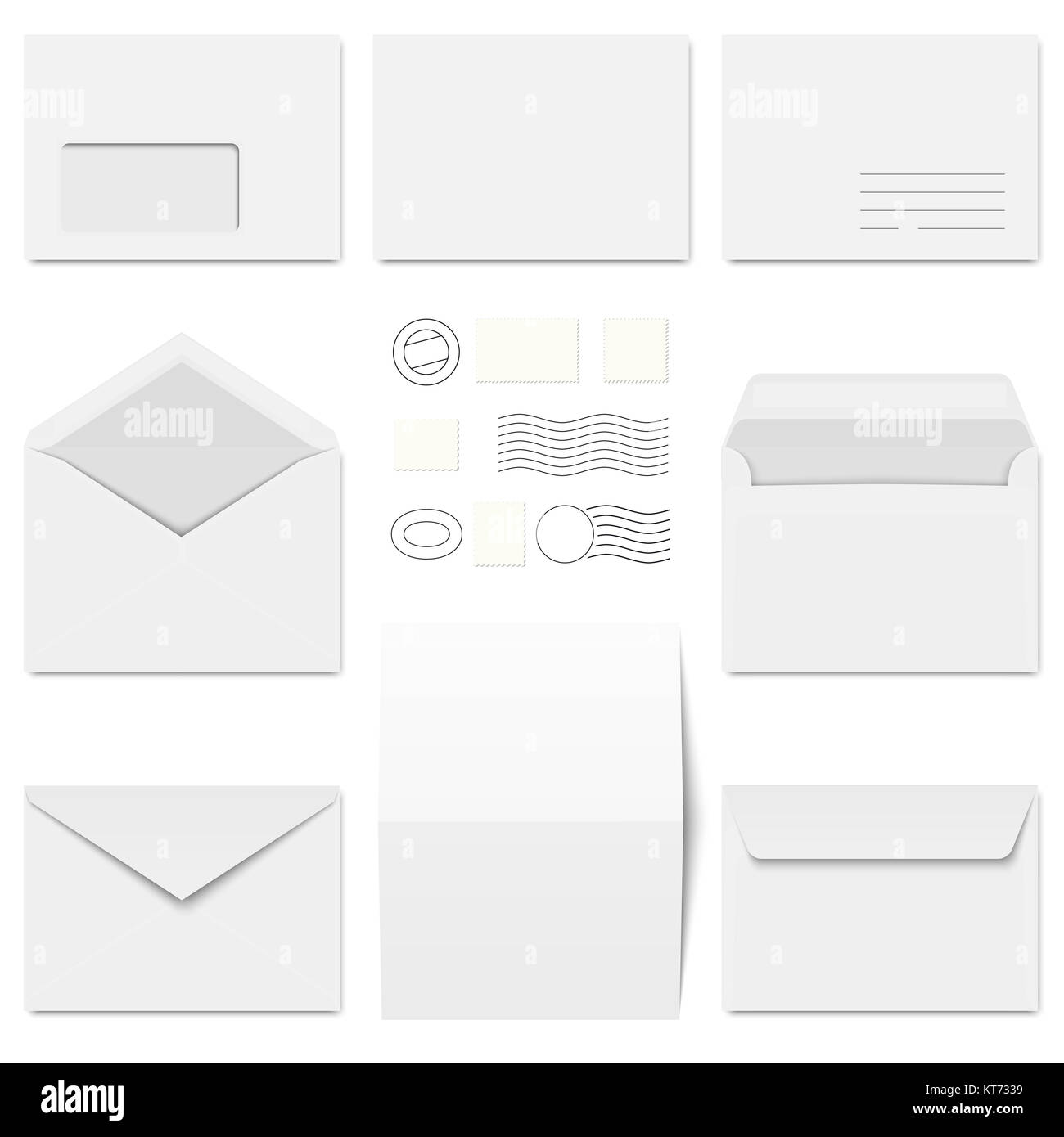 big collection of white envelopes, stationery and different post marks
