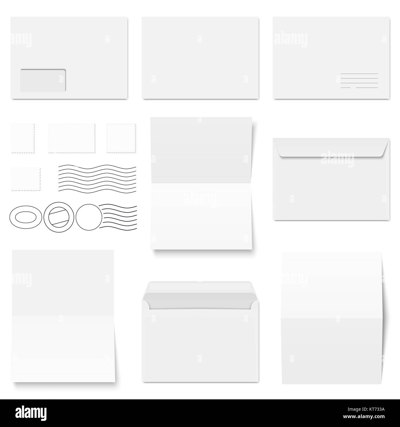big collection of white envelopes, stationery and different post marks