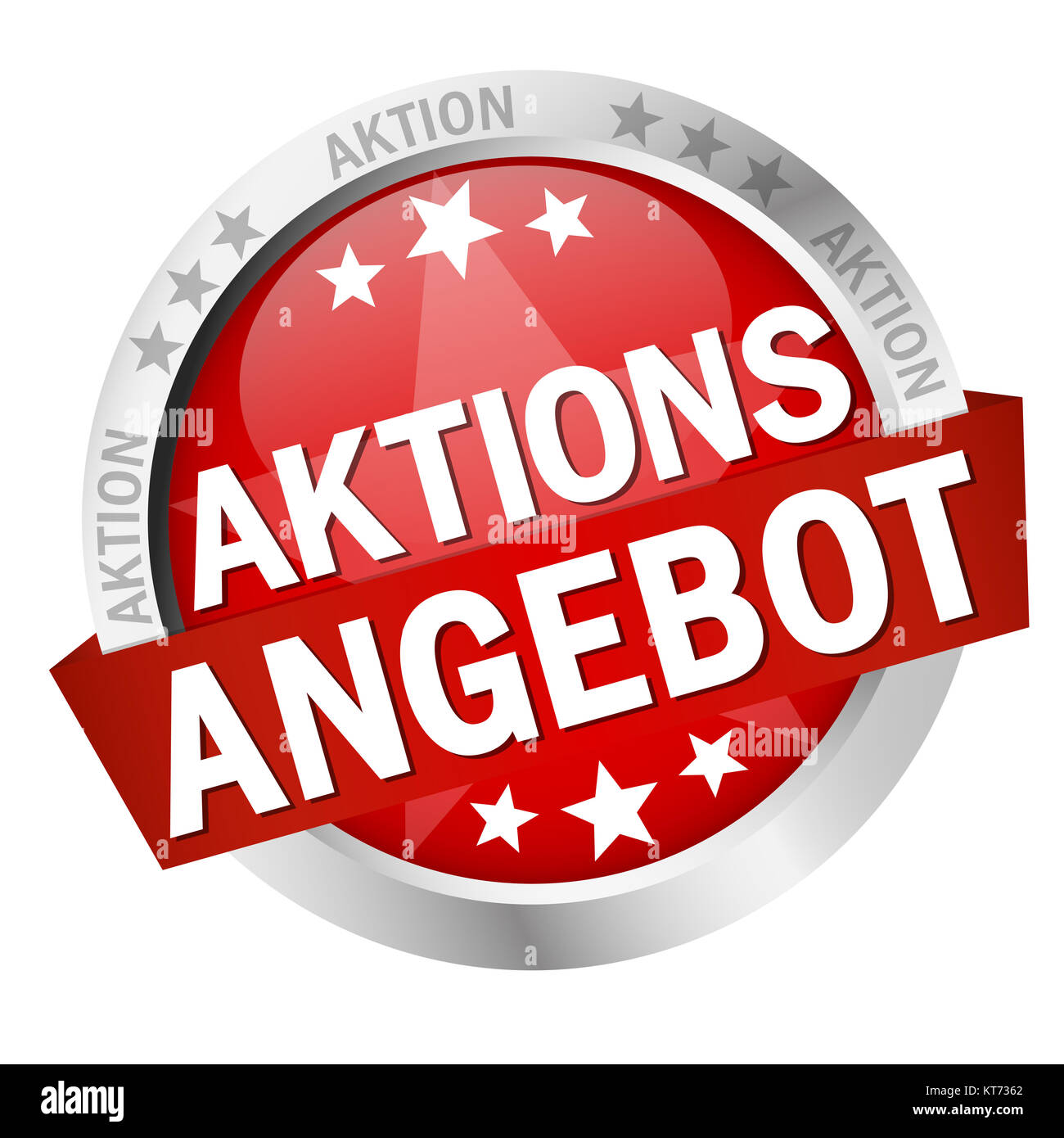 colored button with banner and text Aktionsangebot Stock Photo
