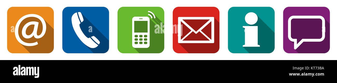 contact us six icons set Stock Photo