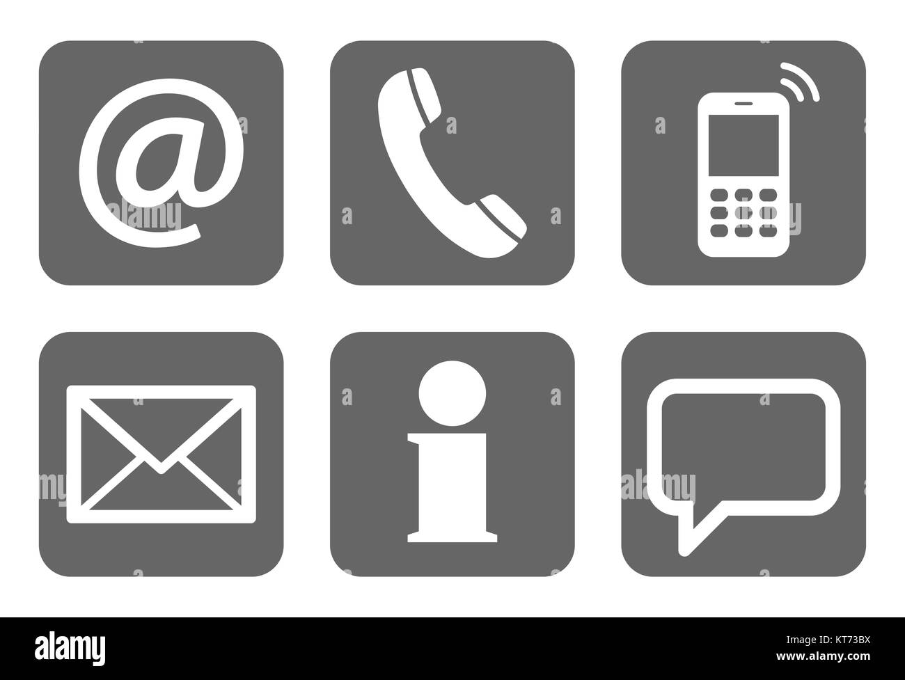 contact us six icons set Stock Photo