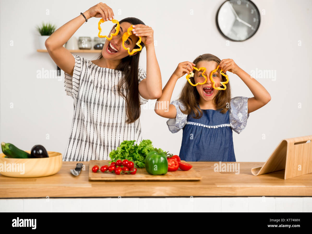 Having fun in the kitchen Stock Photo Alamy