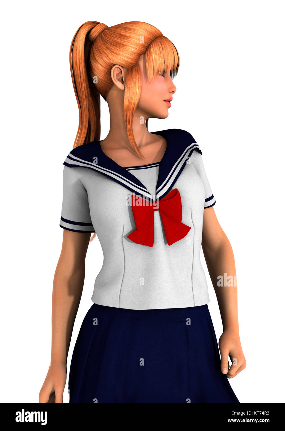3d schoolgirls 3D Rendering Teenager Schoolgirl on White Stock Photo - Alamy