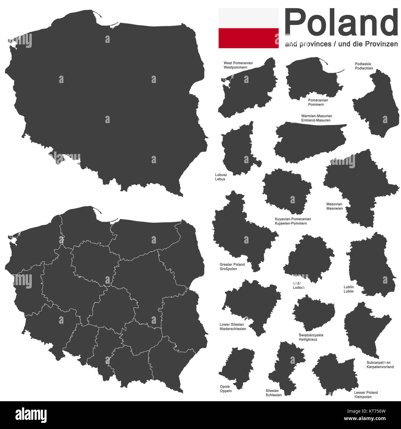 country poland and voivodeships Stock Photo