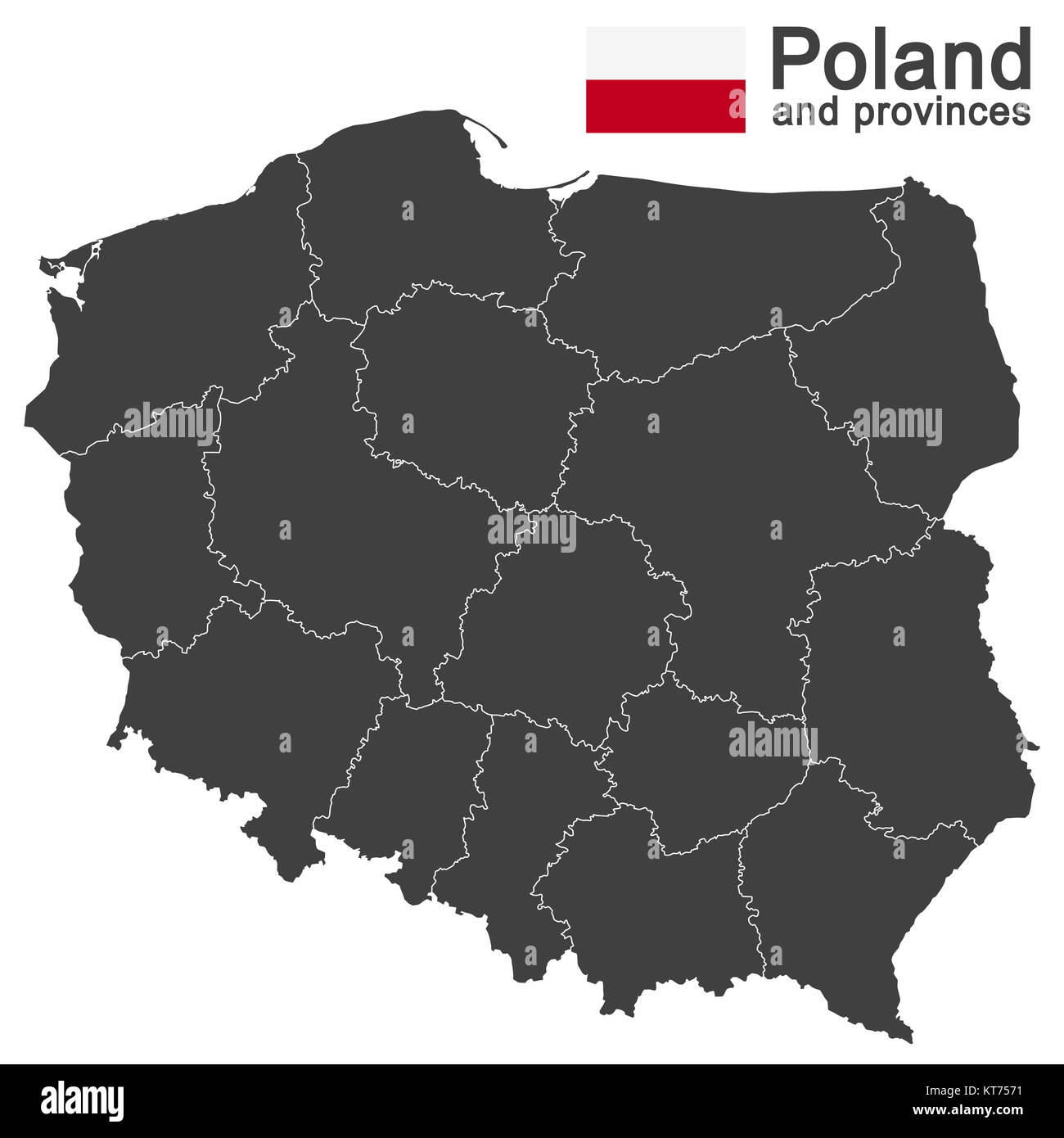 country poland and voivodeships Stock Photo