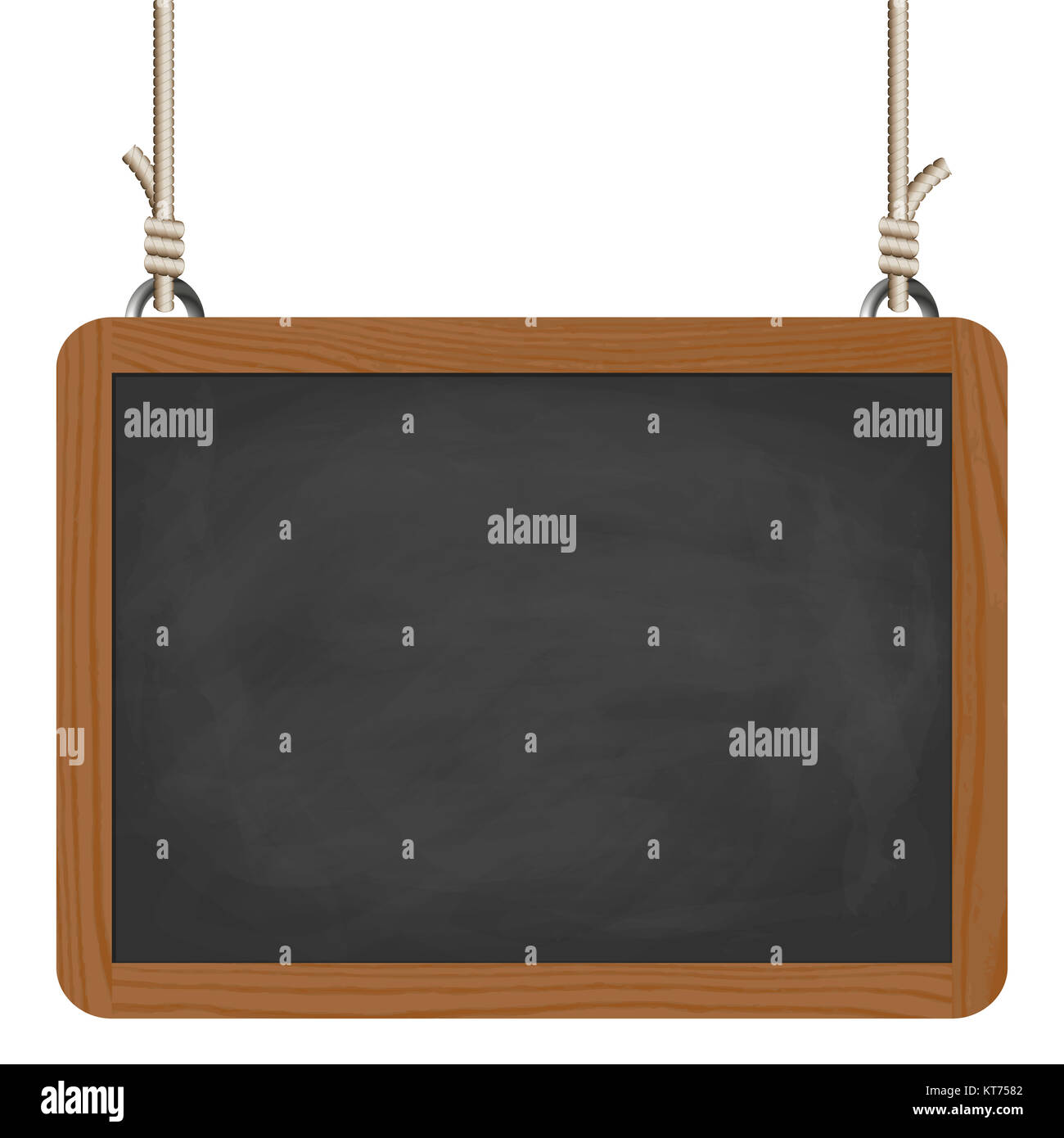 blackboard hanging on ropes Stock Photo Alamy
