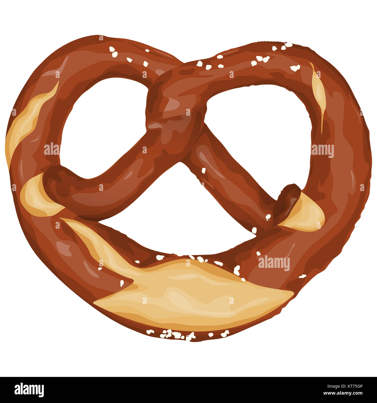 vector illustration of an brown bavarian pretzel isolated on white background Stock Photo
