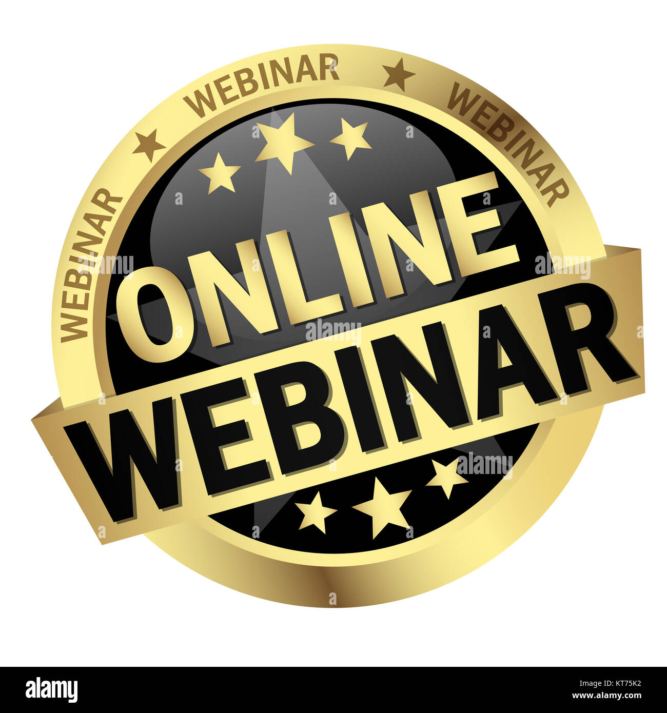 colored button with banner and text Online Webinar Stock Photo