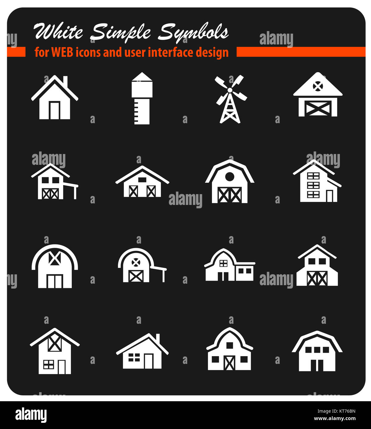farm building icon set Stock Photo - Alamy