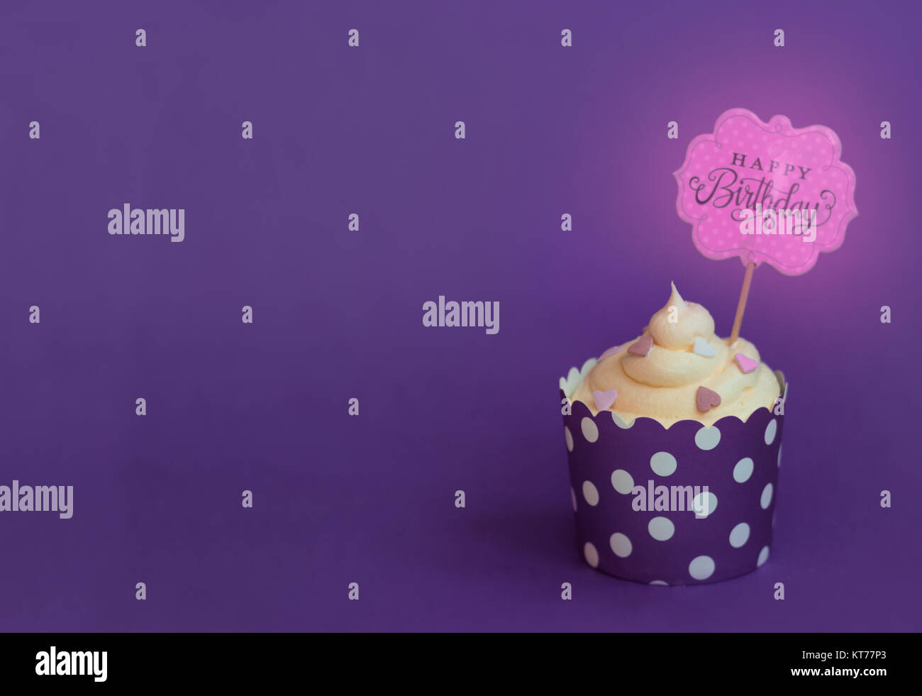 24 Stück Cupcake-Topper "Happy Birthday" – Violett Glitzernd, Für Geburtstagsparty-Deko (nicht Essbar)