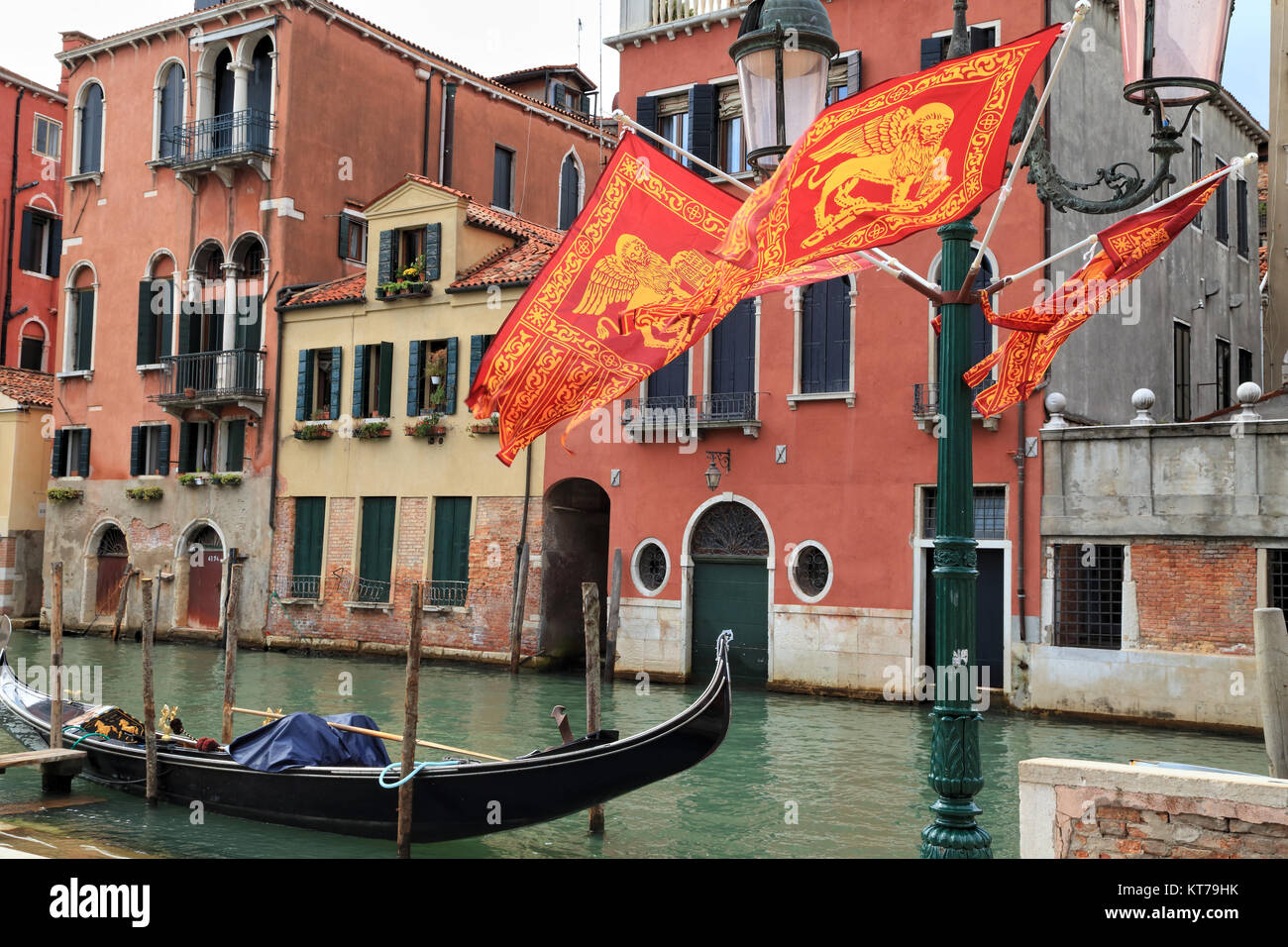 Venetian flags Stock Photo