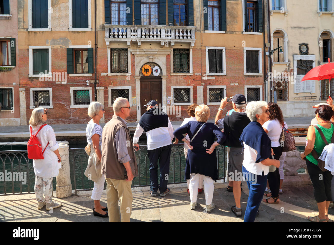 Honorary Consulate of Germany and Austria in Venice. Konsulat der Bundesrepublik Deutschland und Österreich in Venedig. Santa Croce 251 Stock Photo