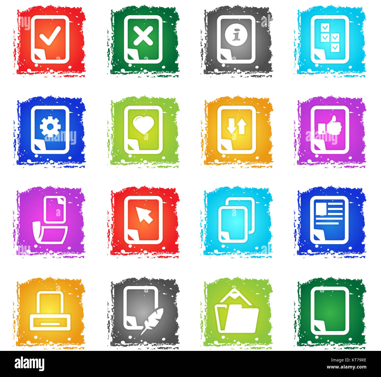documents icon set Stock Photo - Alamy
