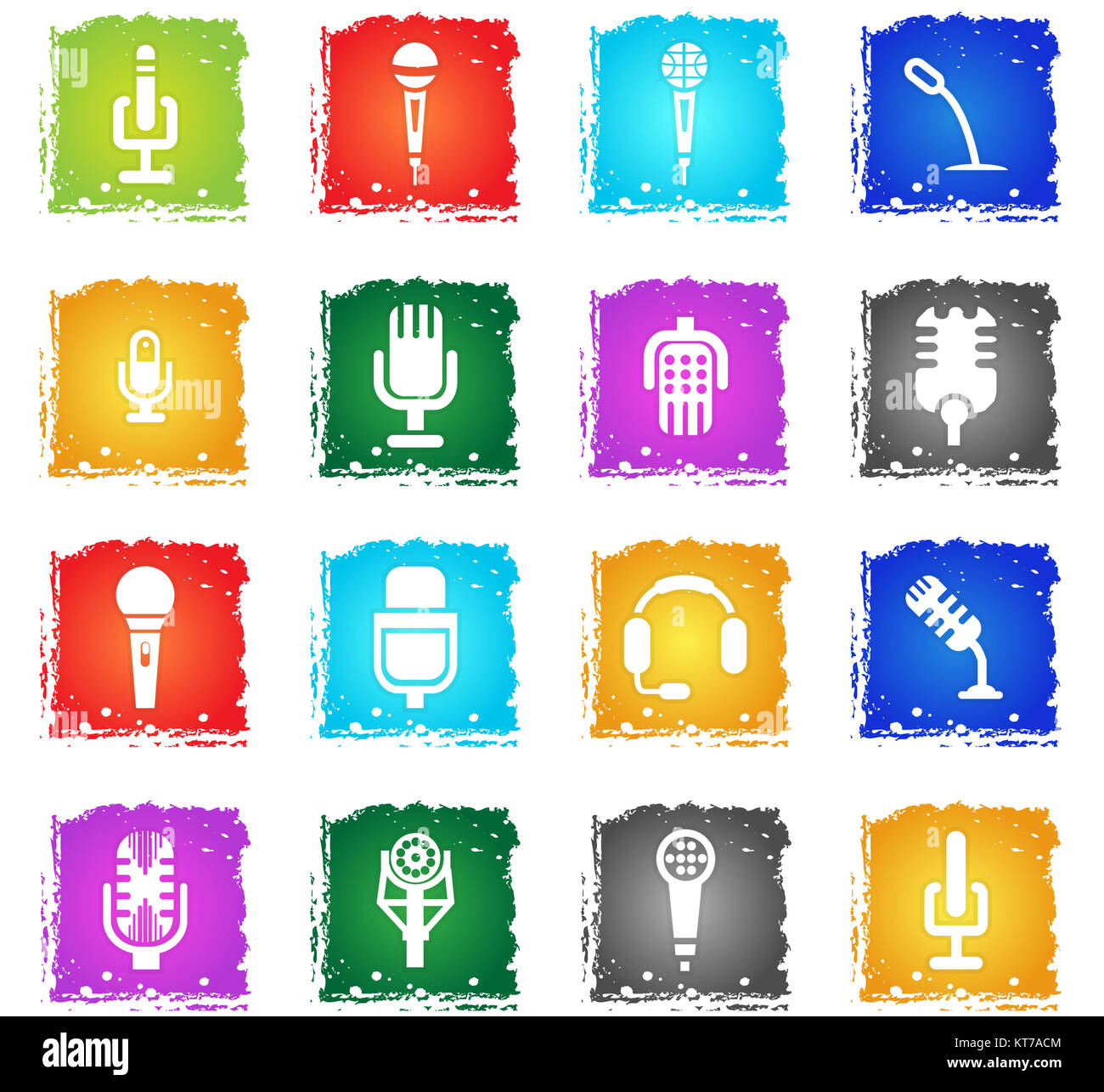 microphone icon set Stock Photo - Alamy