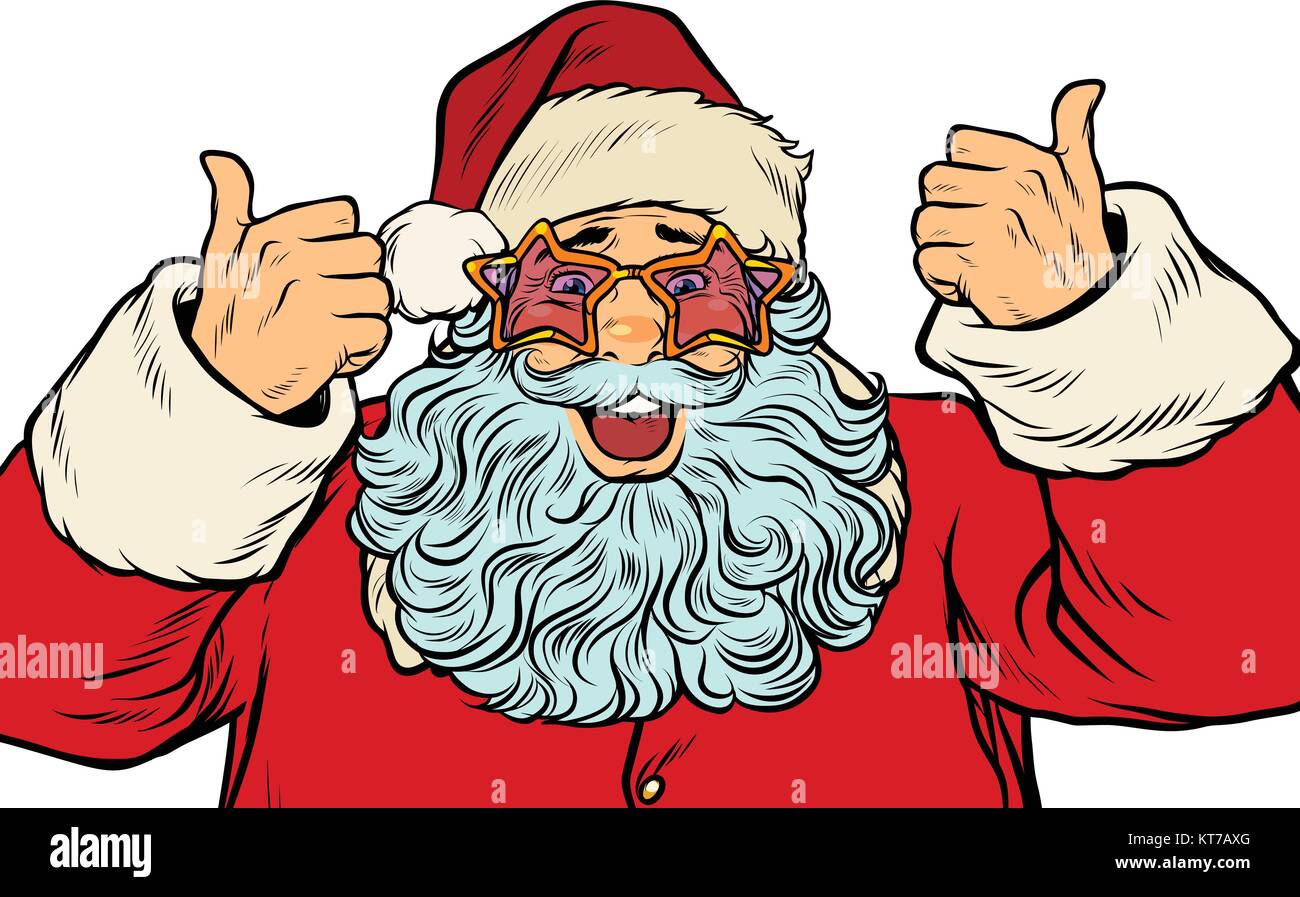 isolated Santa Claus in the star glasses Stock Vector