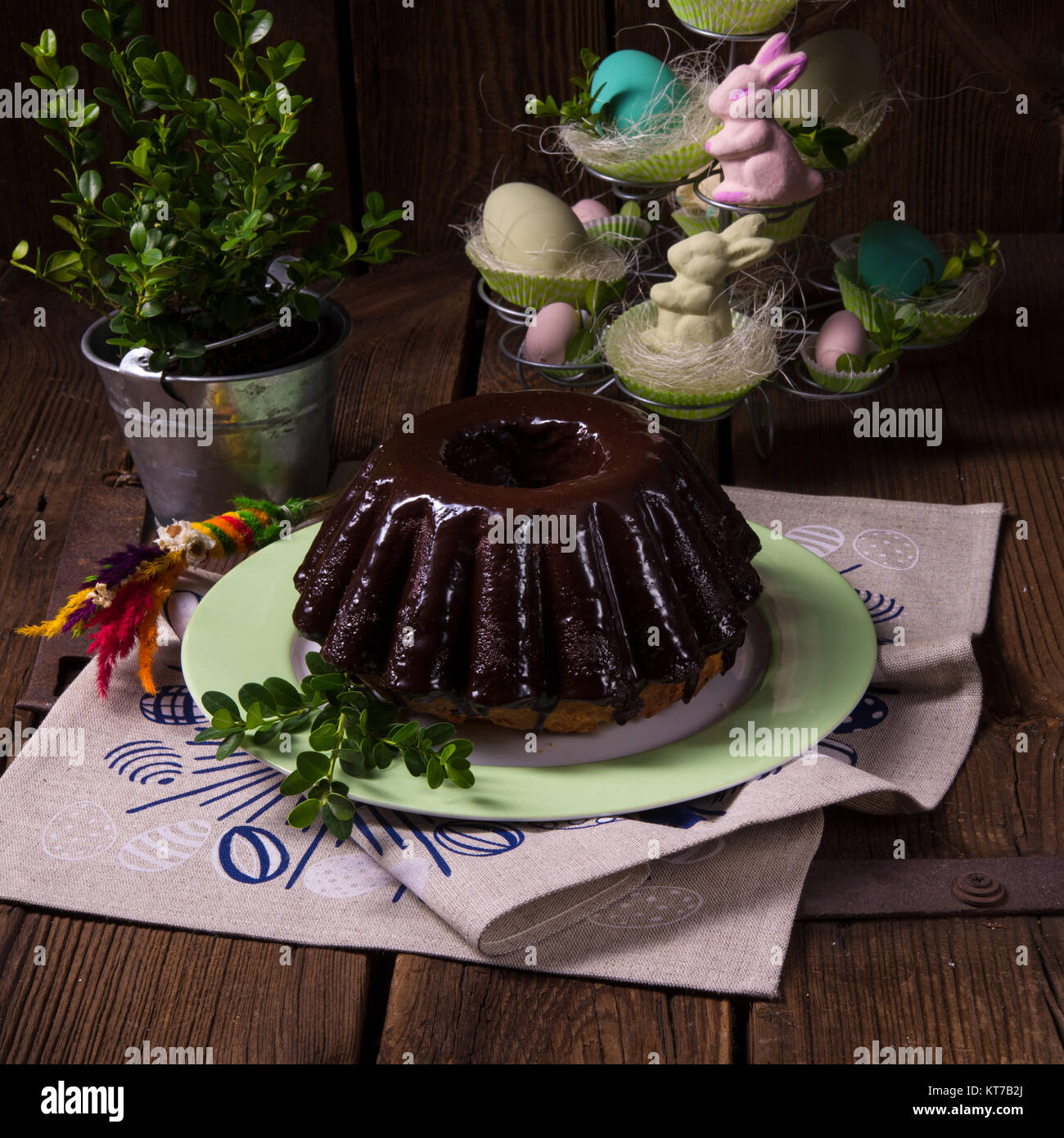 polish chocolate babka Stock Photo