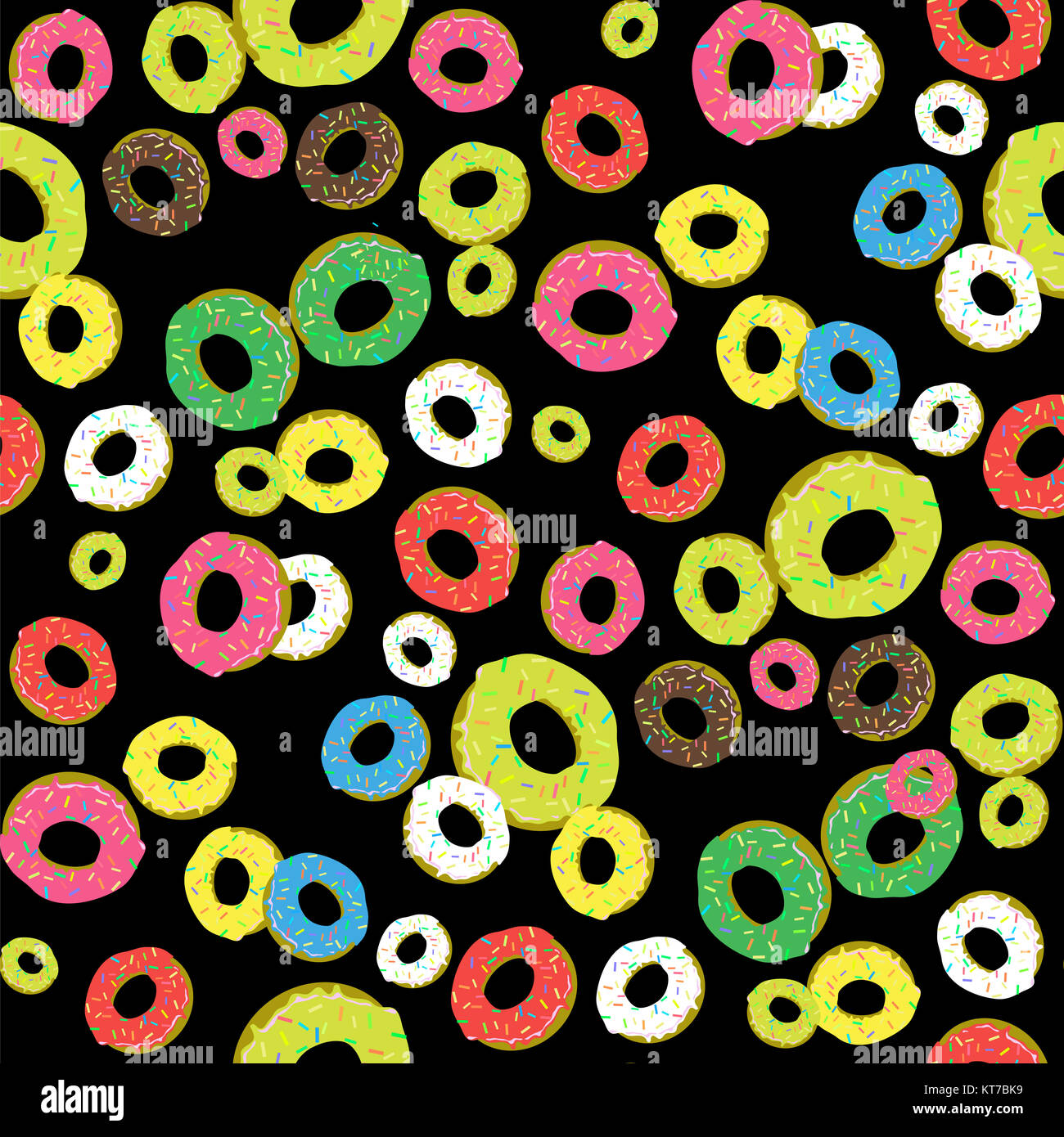 Colorful Fresh Sweet Donuts Seamless Pattern Stock Photo - Alamy