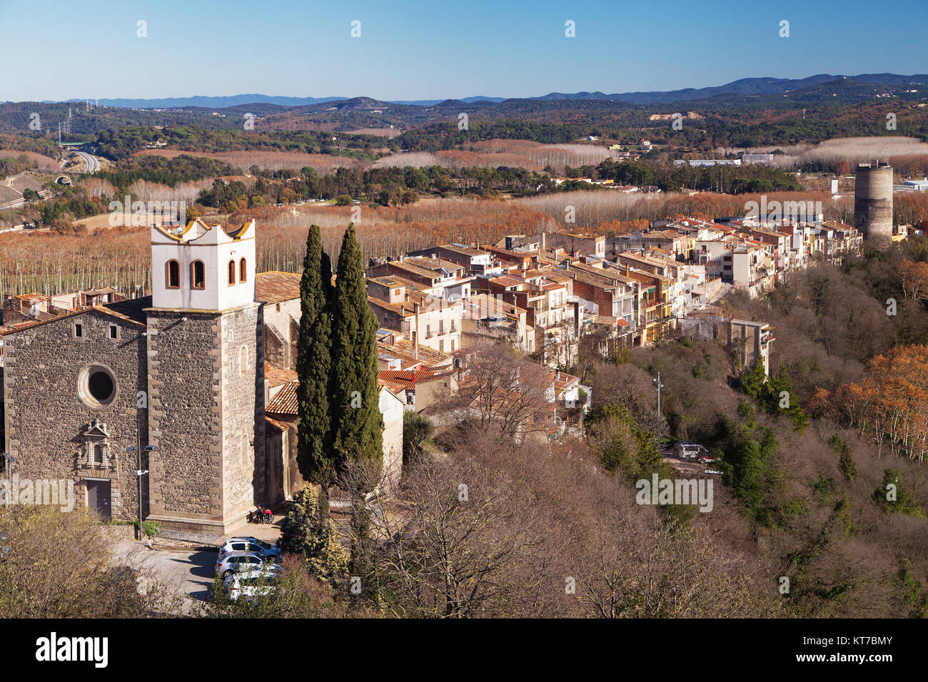 Village of Hostalric, Girona Province, Catalonia. Stock Photo