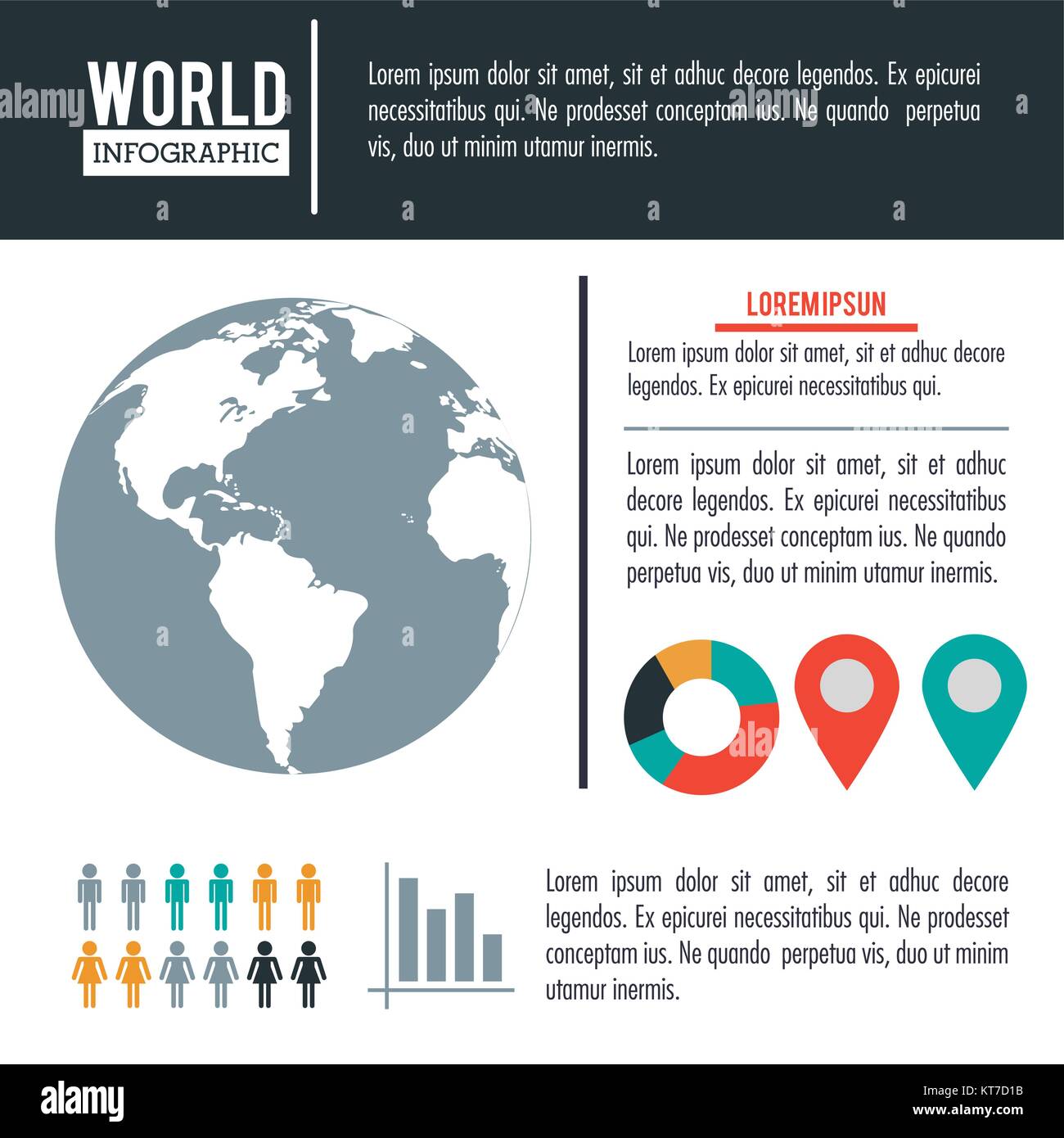 Earth world infographic population Stock Vector