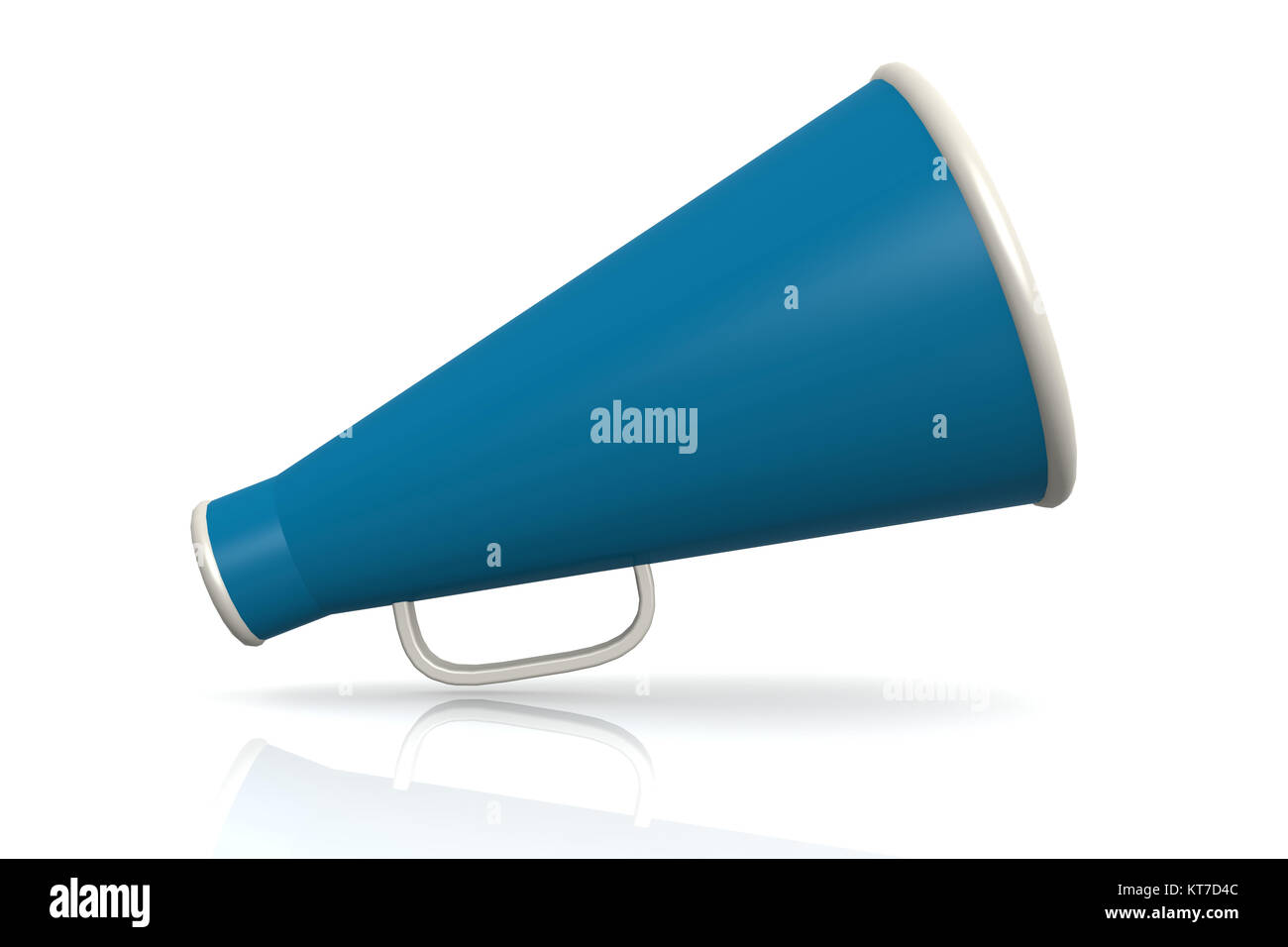 Blue megaphone isolated on white Stock Photo - Alamy