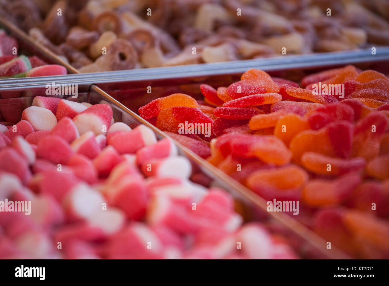 colorful candies and jellies close up Stock Photo