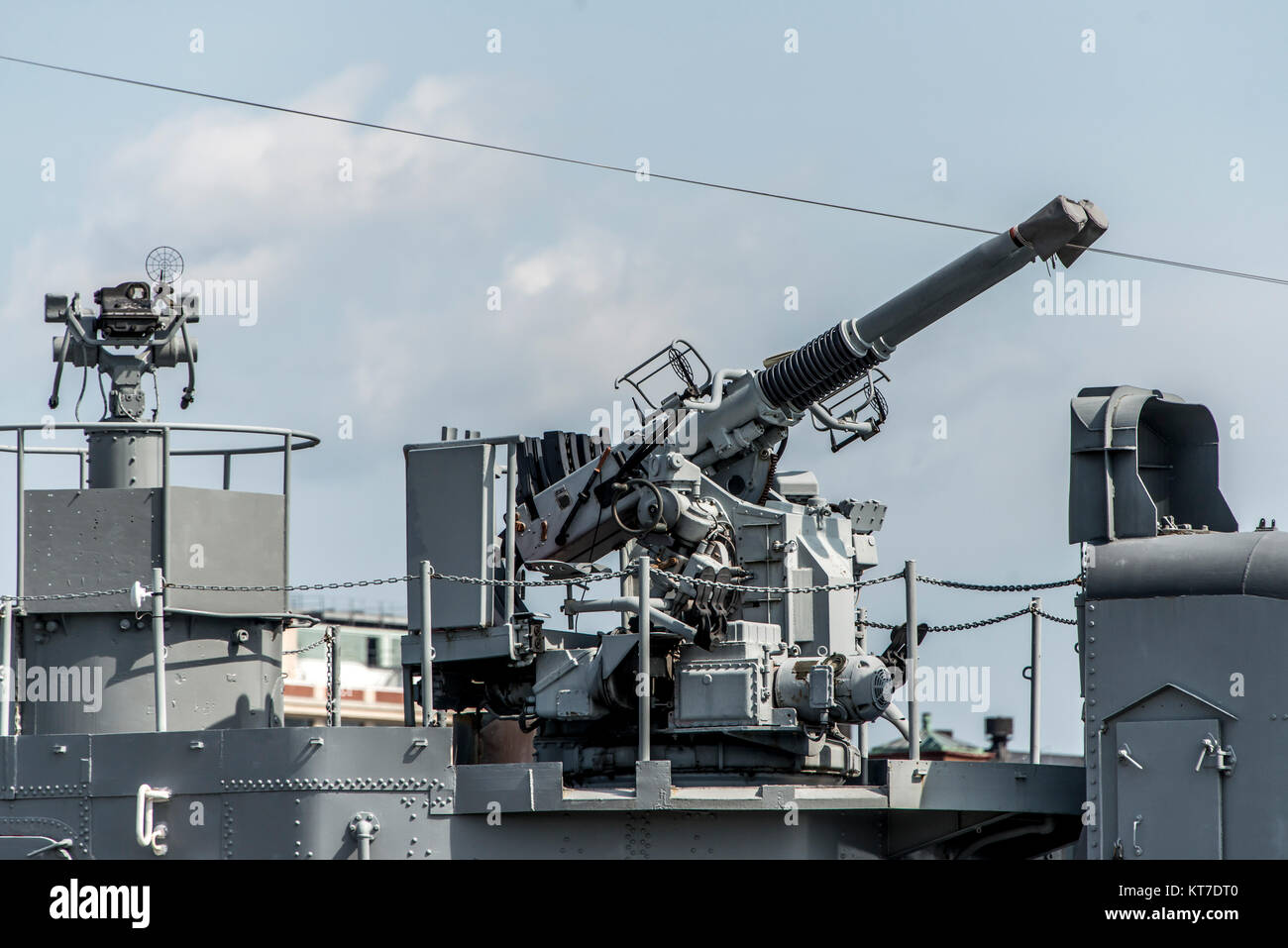 Anti-aircraft combat systems of military ship - Weapons of Frigate naval forces Air defense Stock Photo