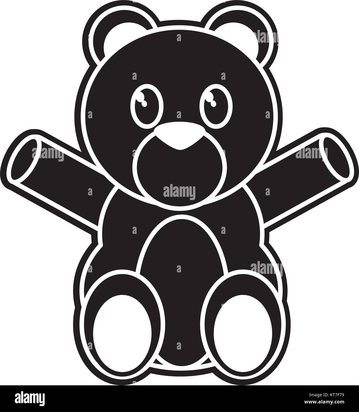 Bear cartoon of cute animal and adorable creature theme Isolated design ...