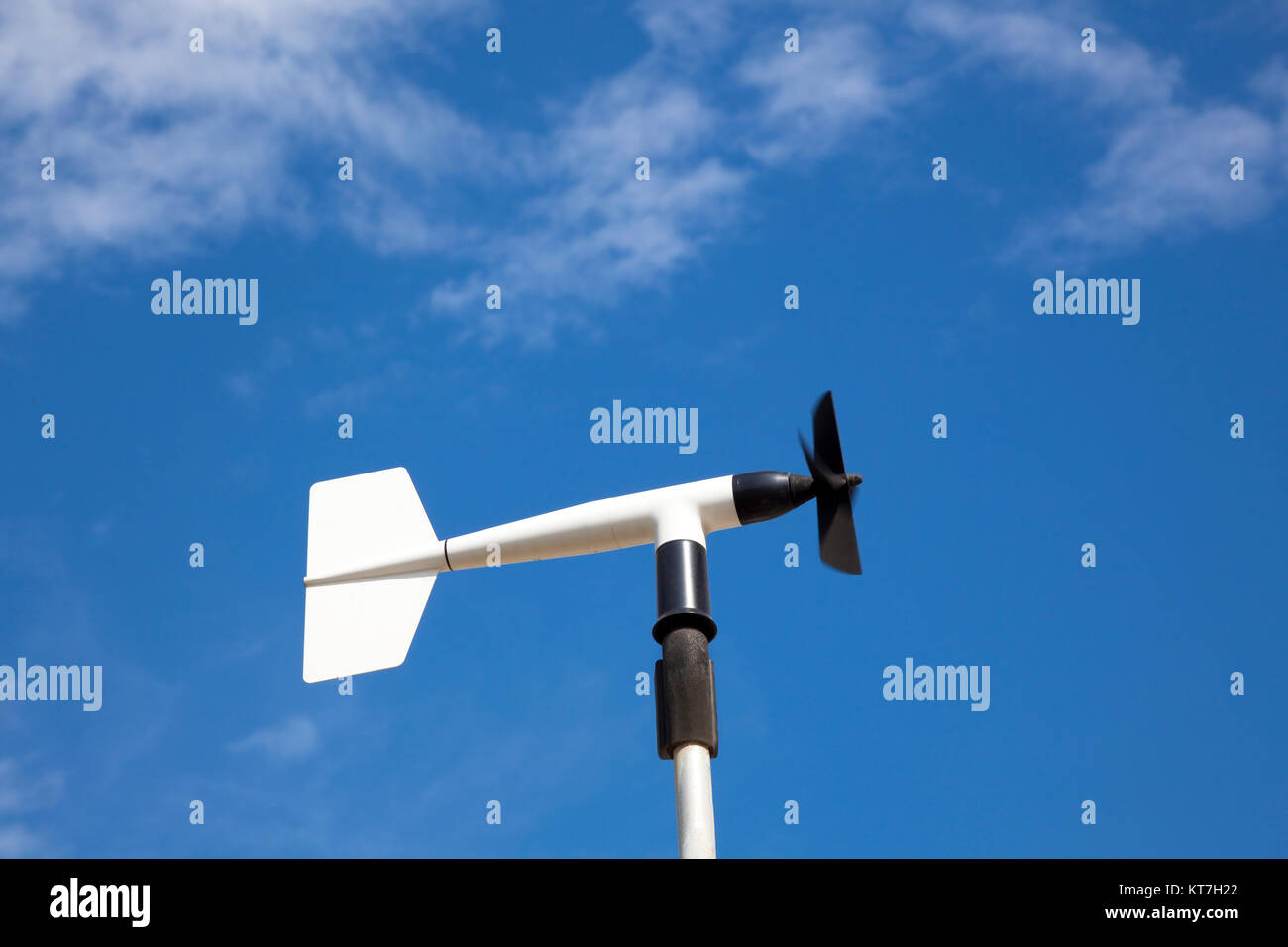 wind wheel or anemometer with cloud background Stock Photo Alamy
