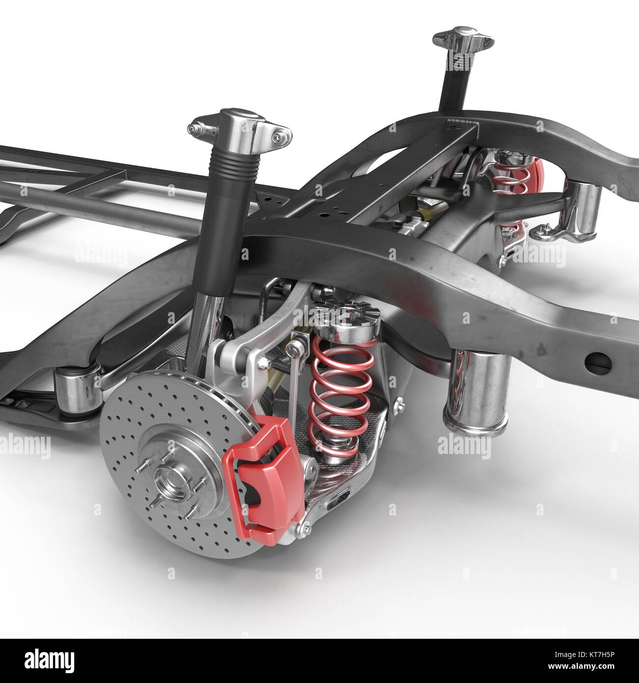 Car Shock Absorber And Spring On White Background 3d Illustration Stock Photo Alamy