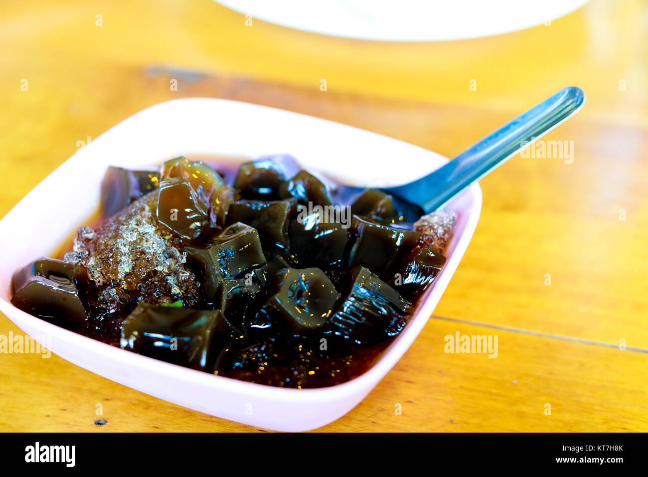 Grass jelly, Black jelly,Thailand dessert Stock Photo Alamy