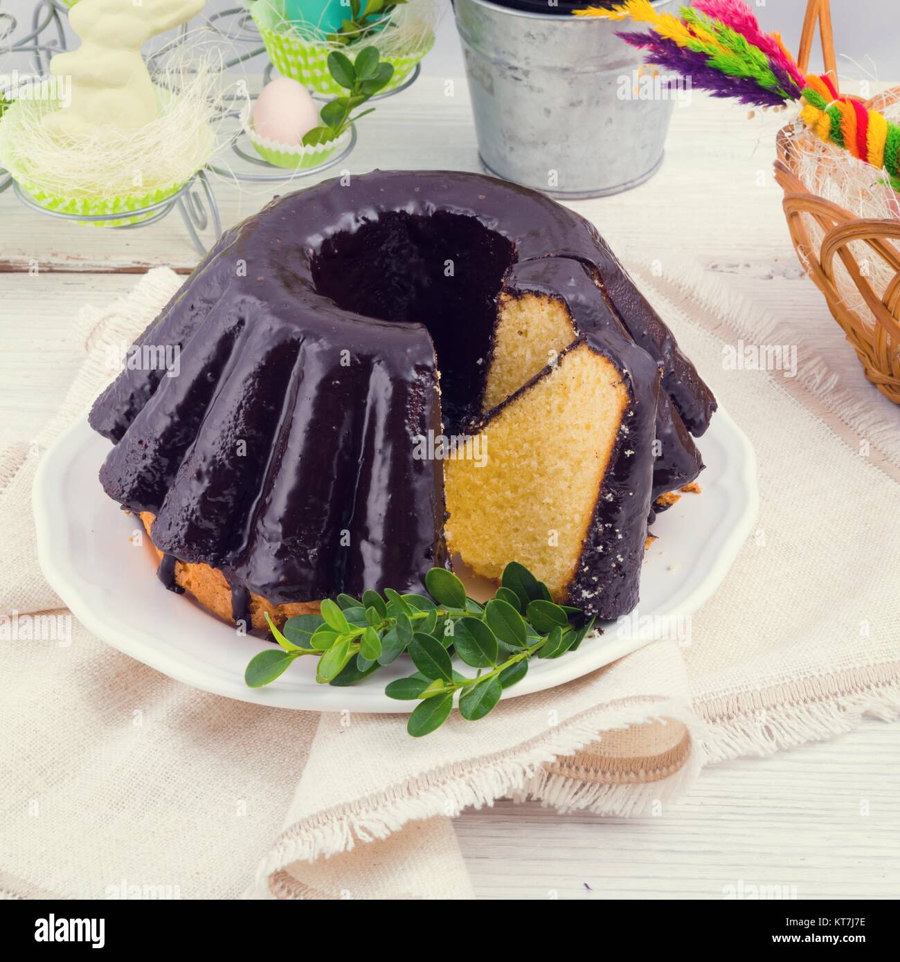 polish chocolate babka Stock Photo Alamy