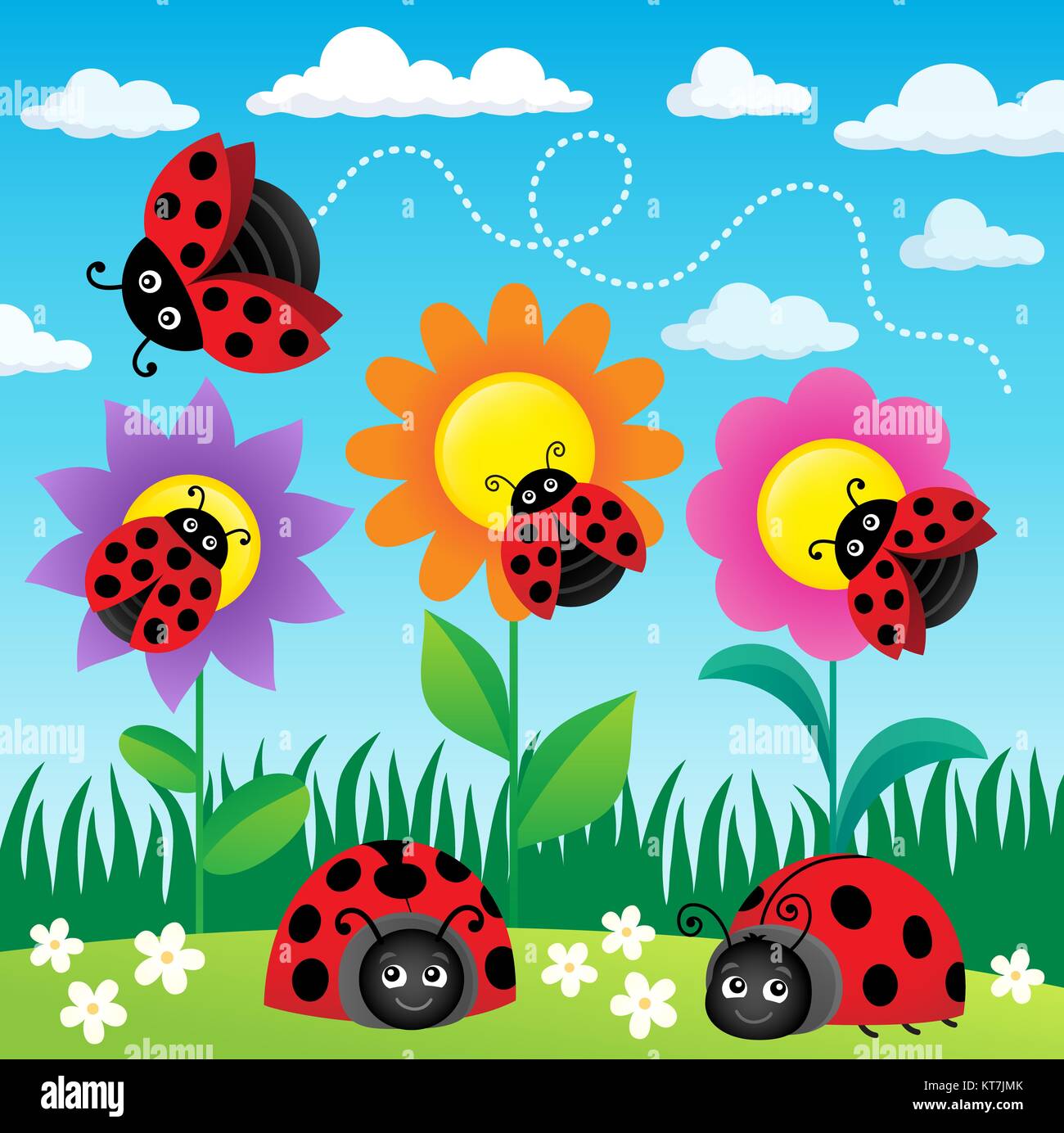 Ladybird 6 spots hi-res stock photography and images - Alamy, image size:1300x1384