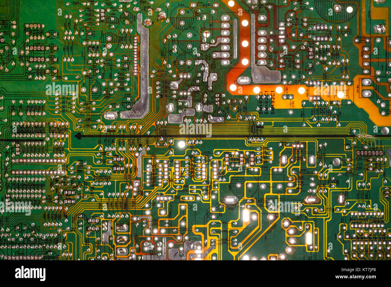 Green computer circuit board Stock Photo