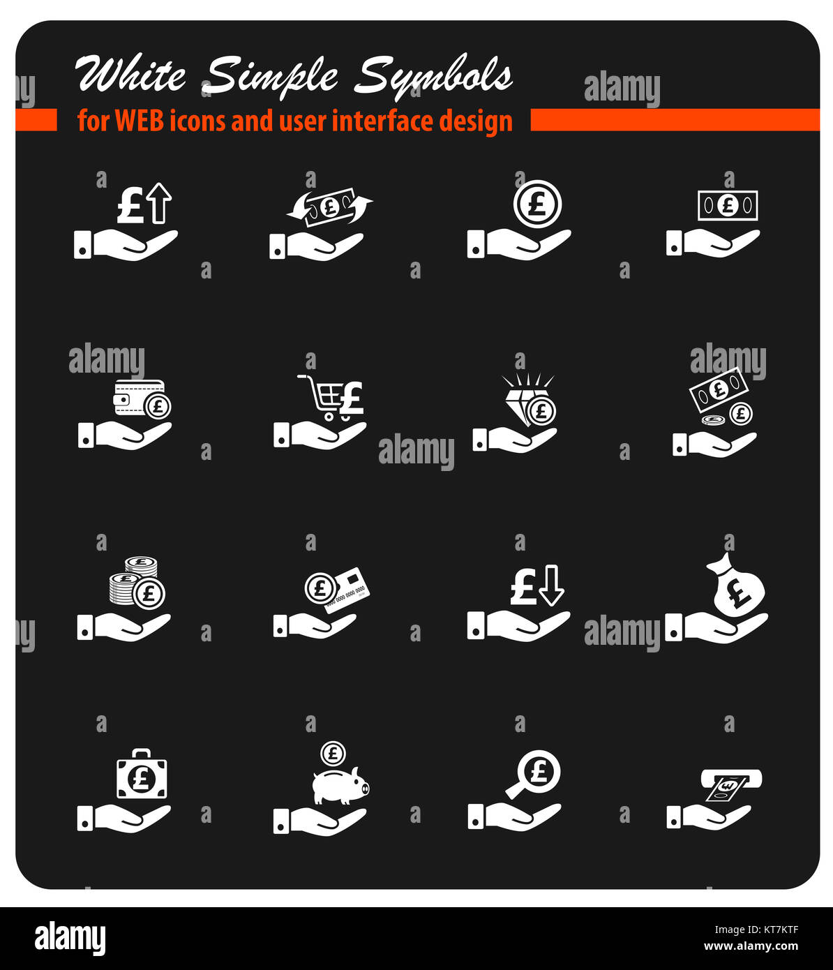 hand and money icon set Stock Photo - Alamy