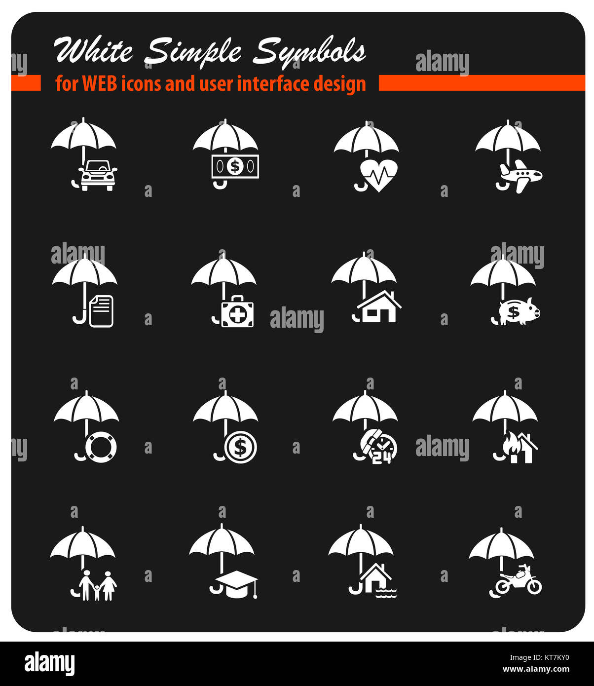insurance icon set Stock Photo - Alamy