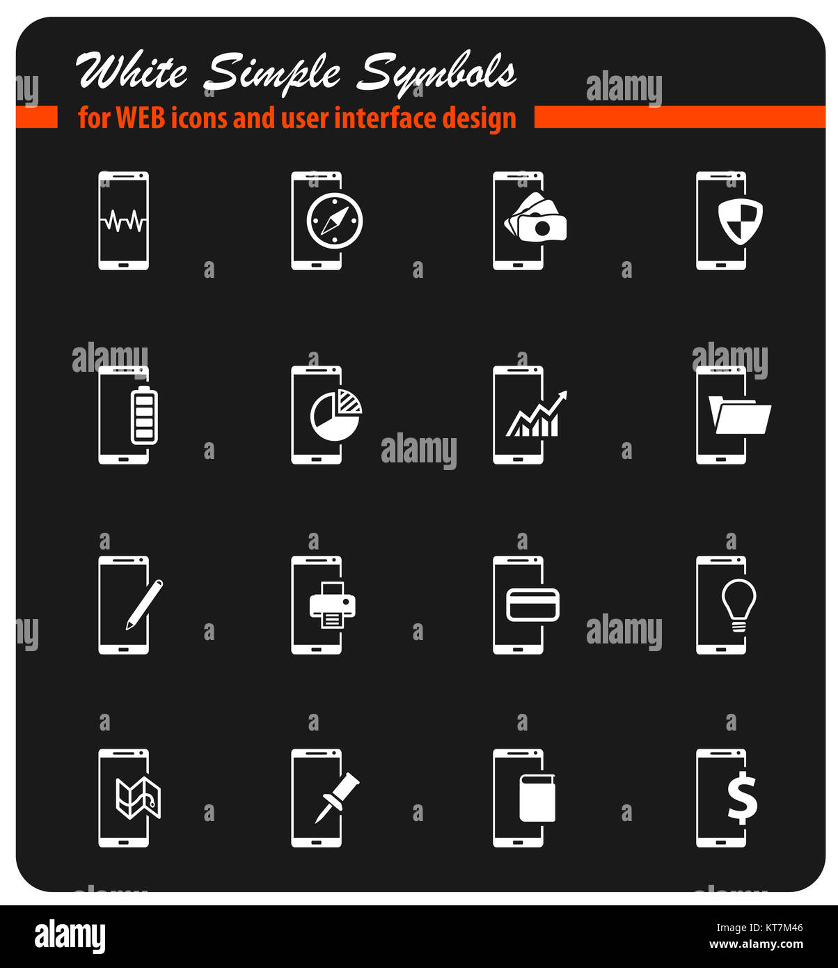 Smartphone simply icons Stock Photo - Alamy